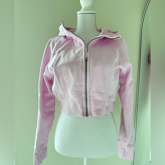 Lululemon Scuba Full Zip Cropped Hoodie - Light Pink (Meadowsweet Pink) - Picture 3 of 3